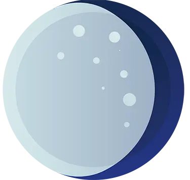stylized new moon and stars