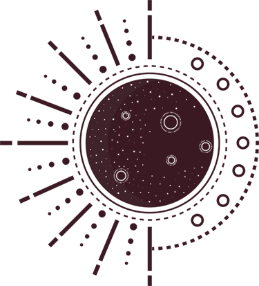 a stylized night sky chart